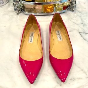 Jimmy Choo Erin patent-leather point-toe flats Women size 38